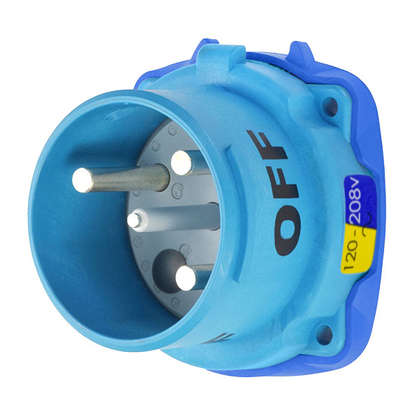 33-68236-C-K16 - DS100C INLET POLY BLUE SIZE 4 TYPE 3R 2P+N+G 100A 120/208 VAC 60 Hz NO AUX